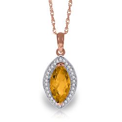 ALARRI 1.8 CTW 14K Solid Rose Gold Hayworth Citrine Diamond Necklace