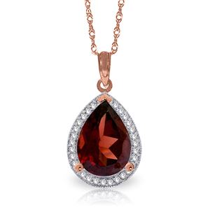 ALARRI 4.06 Carat 14K Solid Rose Gold Lana Garnet Diamond Necklace