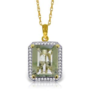 ALARRI 5.55 CTW 14K Solid Gold Isabella Green Amethystsyt Diamond Necklace