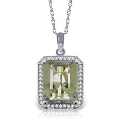 ALARRI 5.55 CTW 14K Solid White Gold Spice Of Life Green Amethyst Diamond Necklace