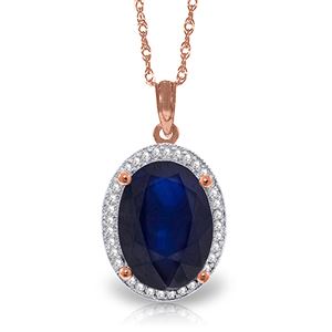 ALARRI 6.58 Carat 14K Solid Rose Gold Loren Sapphire Diamond Necklace