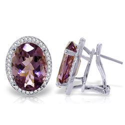 ALARRI 10.56 Carat 14K Solid White Gold Dance Me Amethyst Diamond Earrings