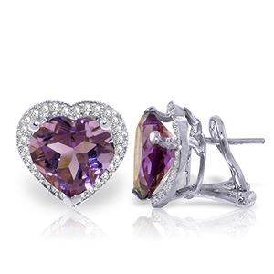 ALARRI 6.48 Carat 14K Solid White Gold Participate In Magic Amethyst Diamond Earrings