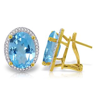 ALARRI 15.16 Carat 14K Solid Gold Loren Blue Topaz Diamond Earrings