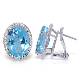 ALARRI 15.16 Carat 14K Solid White Gold Redemption Blue Topaz Diamond Earrings