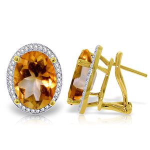 ALARRI 9.76 Carat 14K Solid Gold Loren Citrine Diamond Earrings