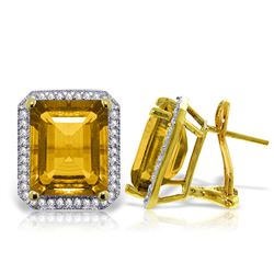 ALARRI 10.8 CTW 14K Solid Gold Isabella Citrine Diamond Earrings