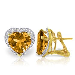 ALARRI 6.48 CTW 14K Solid Gold Elizabeth Citrine Diamond Earrings