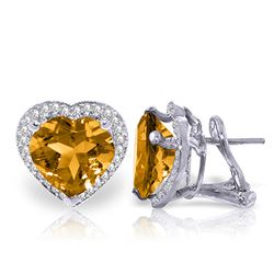 ALARRI 6.48 Carat 14K Solid White Gold Make A Wish Citrine Diamond Earrings