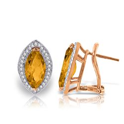 ALARRI 3.6 Carat 14K Solid Rose Gold Marquis Citrine Diamond Earrings