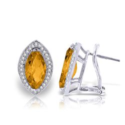 ALARRI 3.6 Carat 14K Solid White Gold Citrine Standard Citrine Diamond Earrings