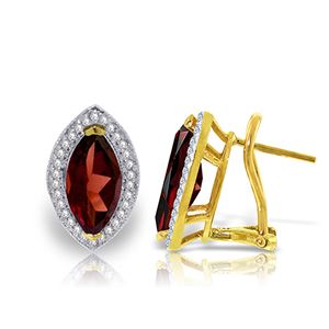 ALARRI 4.3 CTW 14K Solid Gold Hayworth Garnet Diamond Earrings