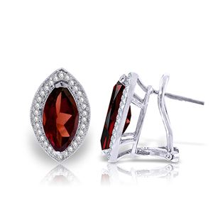 ALARRI 4.3 Carat 14K Solid White Gold Love Cure Garnet Diamond Earrings