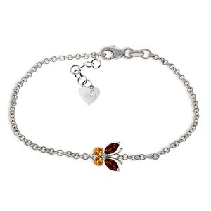 ALARRI 0.6 Carat 14K Solid White Gold Full Blast Garnet Citrine Bracelet