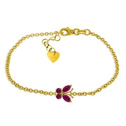 ALARRI 0.6 Carat 14K Solid Gold Butterfly Bracelet Ruby