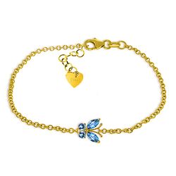 ALARRI 0.6 CTW 14K Solid Gold Flutter Blue Topaz Bracelet
