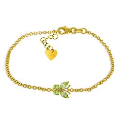 ALARRI 0.6 Carat 14K Solid Gold Flutter Peridot Bracelet