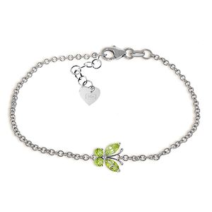 ALARRI 0.6 Carat 14K Solid White Gold Step Closer Peridot Bracelet