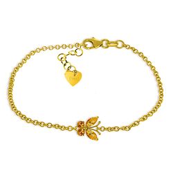 ALARRI 0.6 Carat 14K Solid Gold Butterfly Bracelet Citrine