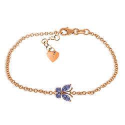 ALARRI 0.6 Carat 14K Solid Rose Gold Butterfly Bracelet Tanzanite