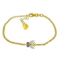 ALARRI 0.6 Carat 14K Solid Gold Flutter Opal Tanzanite Bracelet