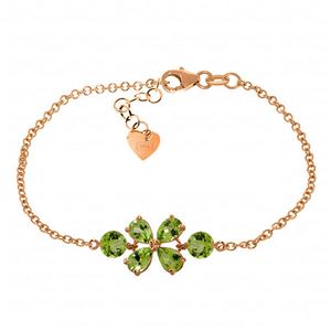 ALARRI 3.15 CTW 14K Solid Rose Gold Bracelet Natural Peridot