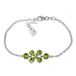 ALARRI 3.15 CTW 14K Solid White Gold Bracelet Natural Peridot