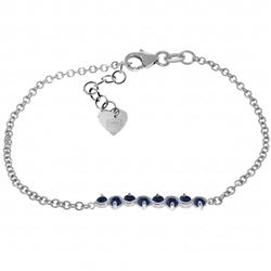 ALARRI 1.55 Carat 14K Solid White Gold Bracelet Natural Sapphire