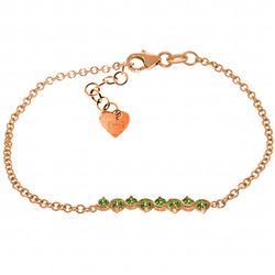 ALARRI 1.55 Carat 14K Solid Rose Gold Bracelet Natural Peridot