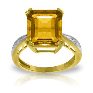 ALARRI 5.62 Carat 14K Solid Gold Ring Natural Diamond Citrine