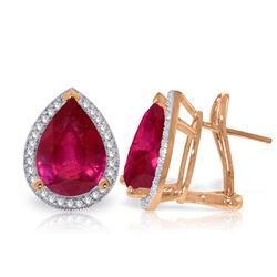 ALARRI 11.02 CTW 14K Solid Rose Gold French Clips Earrings Diamond Ruby