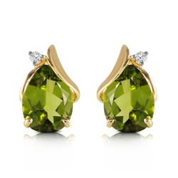 ALARRI 4.26 CTW 14K Solid Gold Stud Earrings Diamond Peridot