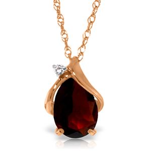 ALARRI 2.03 CTW 14K Solid Rose Gold Necklace Diamond Garnet