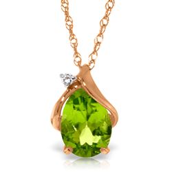 ALARRI 2.13 CTW 14K Solid Rose Gold Necklace Diamond Peridot