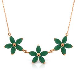 ALARRI 4.2 Carat 14K Solid Rose Gold Necklace Natural Emerald