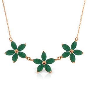 ALARRI 4.2 Carat 14K Solid Rose Gold Necklace Natural Emerald