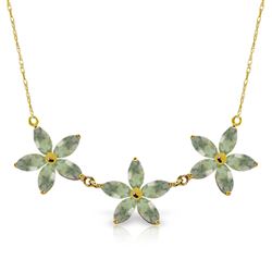 ALARRI 4.2 Carat 14K Solid Gold Necklace Natural Green Amethyst