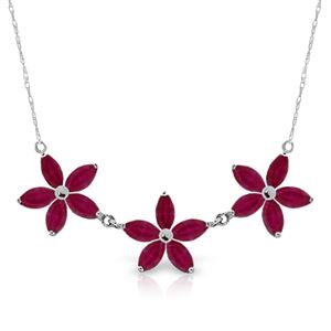 ALARRI 5 Carat 14K Solid White Gold Necklace Natural Ruby