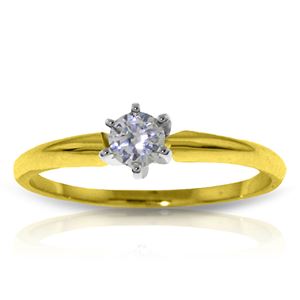 ALARRI 14K Solid Gold Solitaire Ring w/ 0.20 Carat H-i, Si-2 Natural Diamond