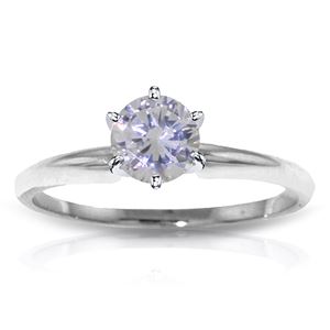 ALARRI 14K Solid White Gold Solitaire Ring w/ 0.40 Carat H-i, Si-2 Natural Diamond