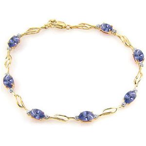 ALARRI 14K Solid Gold Tennis Bracelet w/ Tanzanite & Diamonds