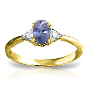 ALARRI 14K Solid Gold Ring w/ Diamonds & Tanzanite