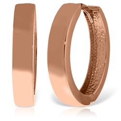 ALARRI 14K Solid Rose Gold 19.00 mm Diameter Hoop Huggie Earrings