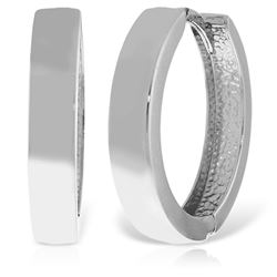 ALARRI 14K Solid White Gold 19.00 mm Diameter Hoop Huggie Earrings