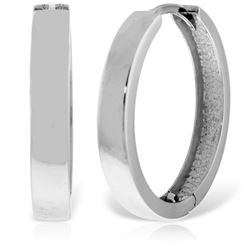 ALARRI 14K Solid White Gold 23.50 mm Diameter Hoop Huggie Earrings