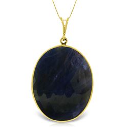 ALARRI 14K Solid Gold Necklace w/ Checkerboard Cut Sapphire