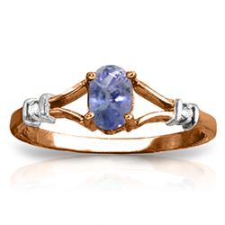 ALARRI 14K Solid Rose Gold Ring w/ Natural Diamonds & Tanzanite