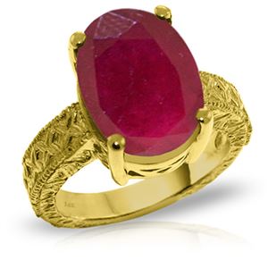 ALARRI 14K Solid Gold Ring w/ Natural Oval Ruby