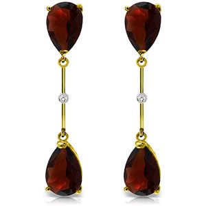 ALARRI 14K Solid Gold Diamonds & Garnets Dangling Earrings