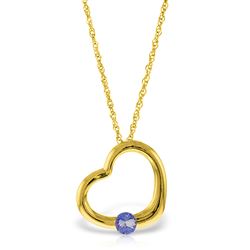 ALARRI 14K Solid Gold Heart Necklace w/ Natural Tanzanite